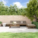 vidaXL Salon de jardin 5 Pièces avec coussins marron miel bois massif