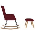 vidaXL Chaise à bascule avec tabouret Rouge bordeaux Tissu