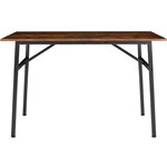 Tectake table de salle à manger industrielle swansea 120x75x76cm - bois foncé industriel