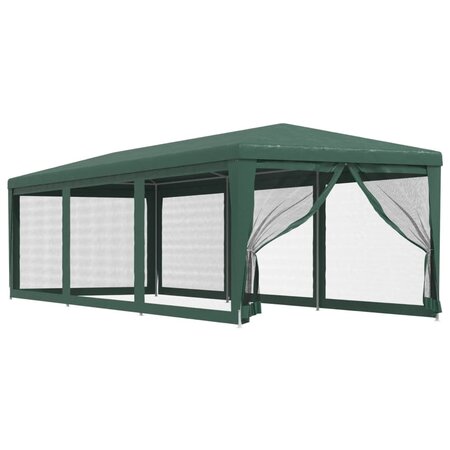 vidaXL Tente de fête avec 8 parois latérales en maille Vert 3x9 m PEHD