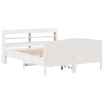 vidaXL Cadre de lit sans matelas blanc 140x190 cm bois de pin massif