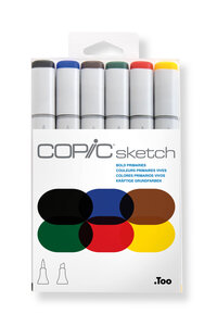 Set Copic Sketch marqueurs Manga 6 couleurs primaires vives