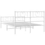 vidaXL Cadre de lit métal avec tête de lit/pied de lit blanc 120x190cm