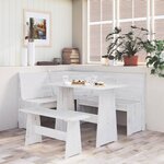 vidaXL Ensemble à manger REINE 3 Pièces blanc bois de pin massif