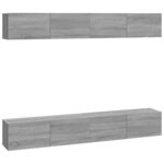 vidaXL Meubles TV muraux 4 Pièces sonoma gris 100x30x30 cm
