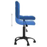 Chaise fauteuil siège pivotante de bureau informatique étude velours bleu 02_0024093