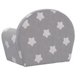 vidaXL Canapé pour enfants gris clair avec étoiles peluche douce