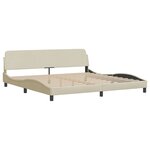 vidaXL Lit avec matelas crème 200x200 cm tissu