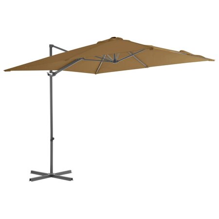 vidaXL Parasol en porte-à-faux avec mât en acier Taupe 250x250 cm