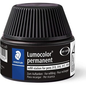 Flacon recharge lumocolor 15ml marqueur permanent noir staedtler