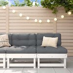 vidaXL Canapés centraux avec coussins 2 Pièces blanc bois de pin massif