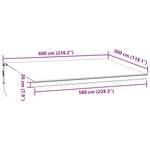 vidaXL Auvent rétractable automatique bordeaux 600x300 cm