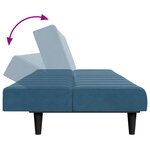 vidaXL Canapé-lit à 2 places avec repose-pied bleu velours