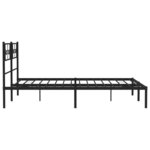 vidaXL Cadre de lit métal avec tête de lit noir 140x190 cm