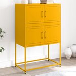 vidaXL Buffet jaune moutarde 68 5x38 5x107 cm acier