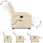vidaXL Fauteuil inclinable de massage Crème Tissu