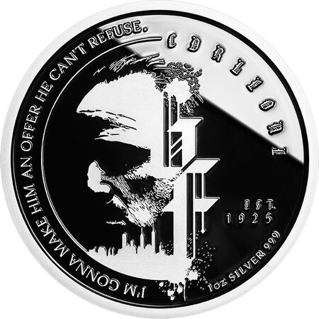 Pièce de monnaie en Argent 2 Dollars g 31.1 (1 oz) Millésime 2022 GODFATHER