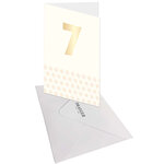 Carte D'anniversaire 7 Ans En Or - Blanc - A Message - Pour Enfant Garçon Fille - 11 5 X 17 Cm - Draeger paris