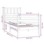vidaXL Cadre de lit 90x190 cm Simple Bois massif