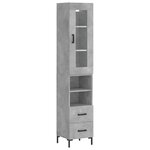 vidaXL Buffet haut Gris béton 34 5x34x180 cm Bois d'ingénierie