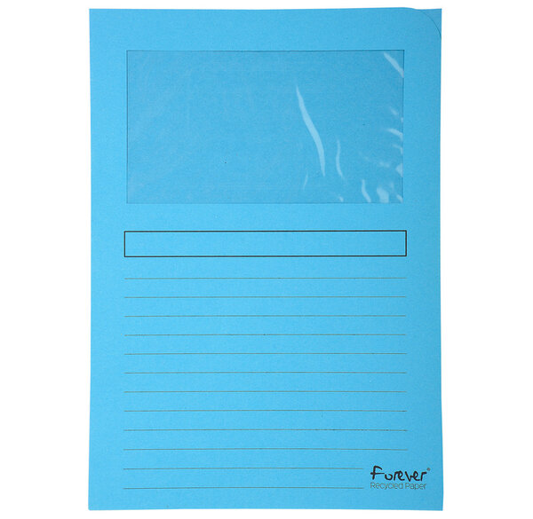 Paquet 100 Chemise à fenêtre FOREVER Bleu Clair EXACOMPTA