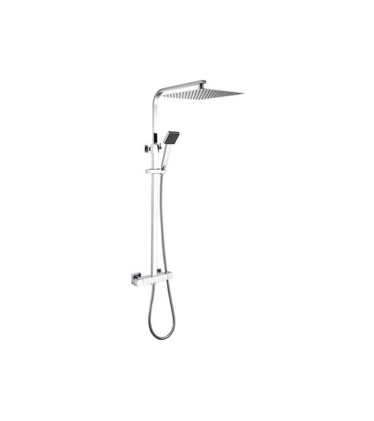 Colonne de douche - Mitigeur thermostatique - Pomme haute carrée 30x30 cm - OCEANIC - Chrome