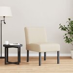 vidaXL Fauteuil sans accoudoirs crème tissu