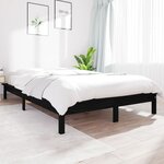 vidaXL Cadre de lit Noir 160x200 cm Bois de pin massif