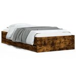 vidaXL Cadre de lit et tiroirs chêne fumé 90x200 cm bois d'ingénierie