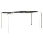 vidaXL Table de jardin Blanc 190x90x75 cm Verre trempé/résine tressée