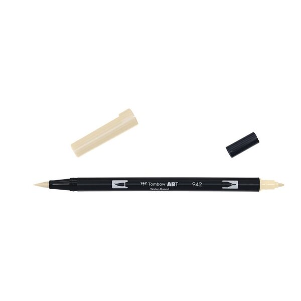 Feutre dessin double pointe abt dual brush pen 942 jaune x 6 tombow