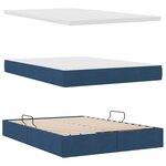 vidaXL Lit avec rangement et matelas Bleu 140 x 200 cm Polyester