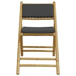 vidaXL Ensemble de bistro pliante 5 Pièces et coussins gris foncé bambou