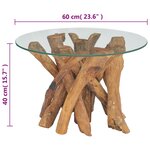 vidaXL Table basse Bois flottant de teck massif 60 cm