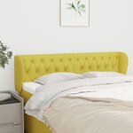 vidaXL Tête de lit avec oreilles Vert 147x23x78/88 cm Tissu