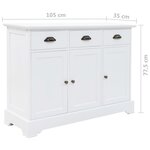 vidaXL Buffet avec 3 portes MDF et Bois de pin 105x35x77 5 cm