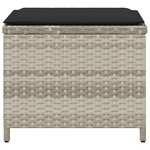 vidaXL Tabourets de jardin coussins lot de 4 gris clair résine tressée