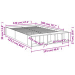 vidaXL Cadre de lit chêne fumé 120x200 cm bois d'ingénierie