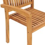 vidaXL Chaises de jardin empilables 6 Pièces Bois de teck solide