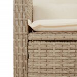vidaXL Ensemble à manger de jardin et coussins 2 Pièces beige poly rotin