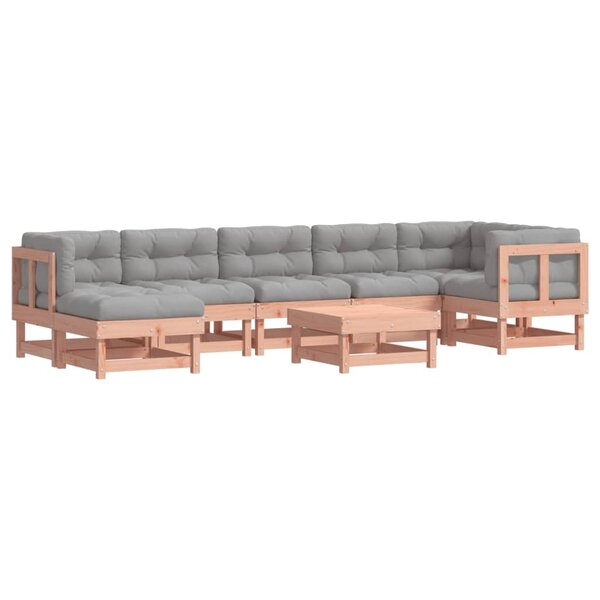 vidaXL Salon de jardin 8 Pièces avec coussins bois massif douglas