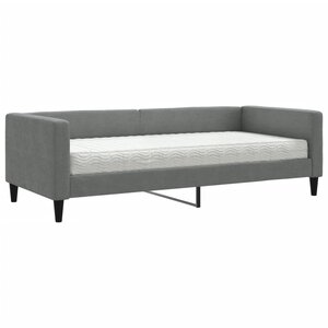 vidaXL Lit de jour avec matelas gris foncé 90x190 cm tissu