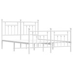 vidaXL Cadre de lit métal avec tête de lit/pied de lit blanc 140x190cm