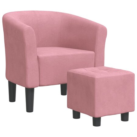 vidaXL Fauteuil cabriolet avec repose-pied rose velours