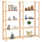 vidaXL Étagères de rangement à 5 niveaux 10Pièces 170x38x170cm Pin 500 kg