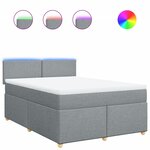 vidaXL Sommier à lattes de lit avec matelas Gris clair 140x190cm Tissu