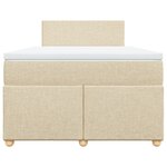 vidaXL Sommier à lattes de lit avec matelas crème 120x190 cm tissu