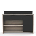 DEMEYERE Buffet de cuisine L 123cm - Décor chene brut et noir - MIKE