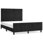 vidaXL Cadre de lit avec tête de lit Noir 140x190 cm Velours