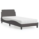 vidaXL Lit avec matelas gris 80x200 cm similicuir